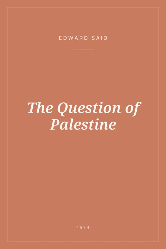 Portada de The Question of Palestine
