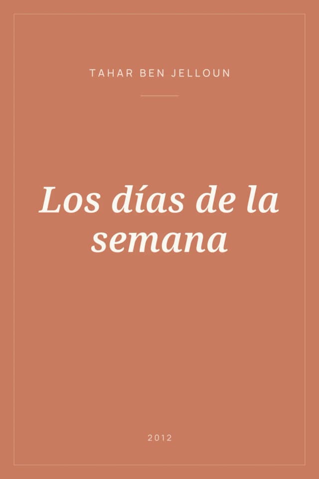 Portada de Los días de la semana