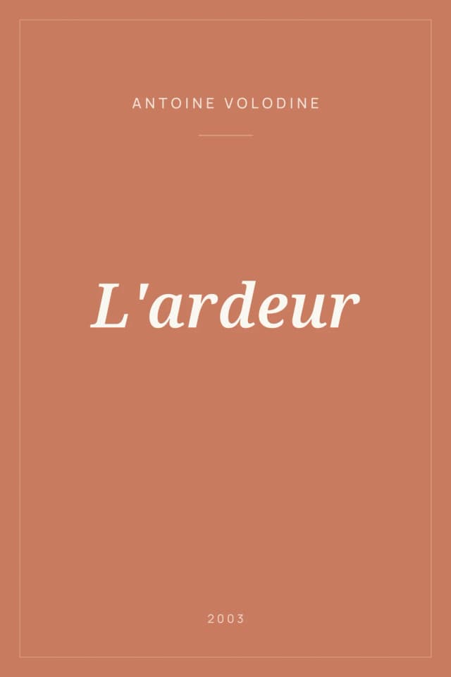 Portada de L'ardeur