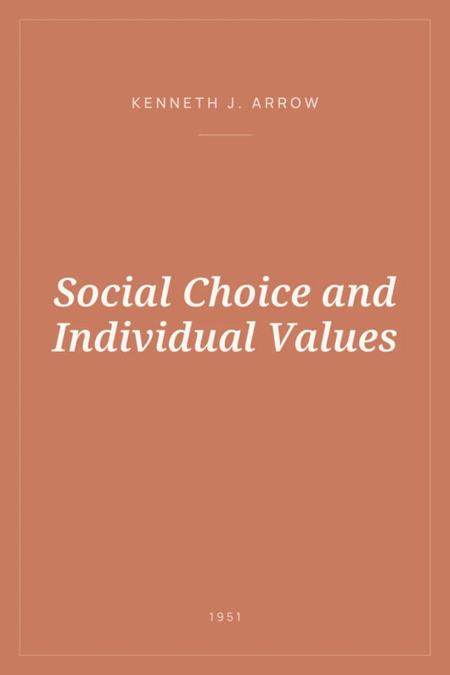 Portada de Social Choice and Individual Values