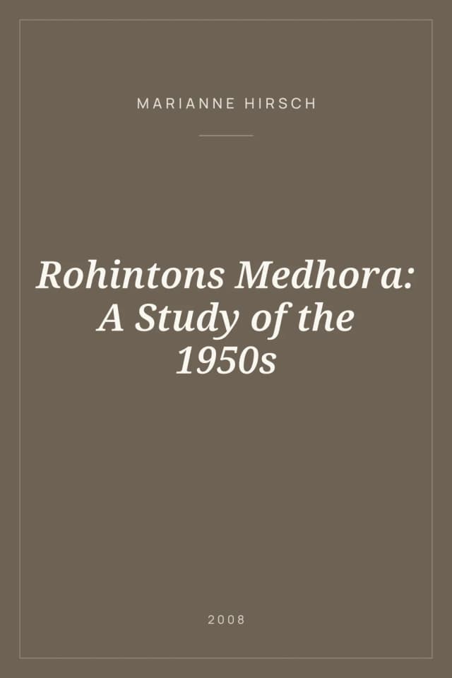 Portada de Rohintons Medhora: A Study of the 1950s