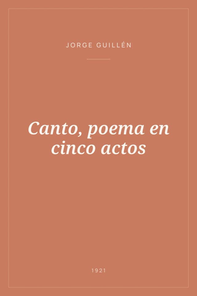 Portada de Canto, poema en cinco actos