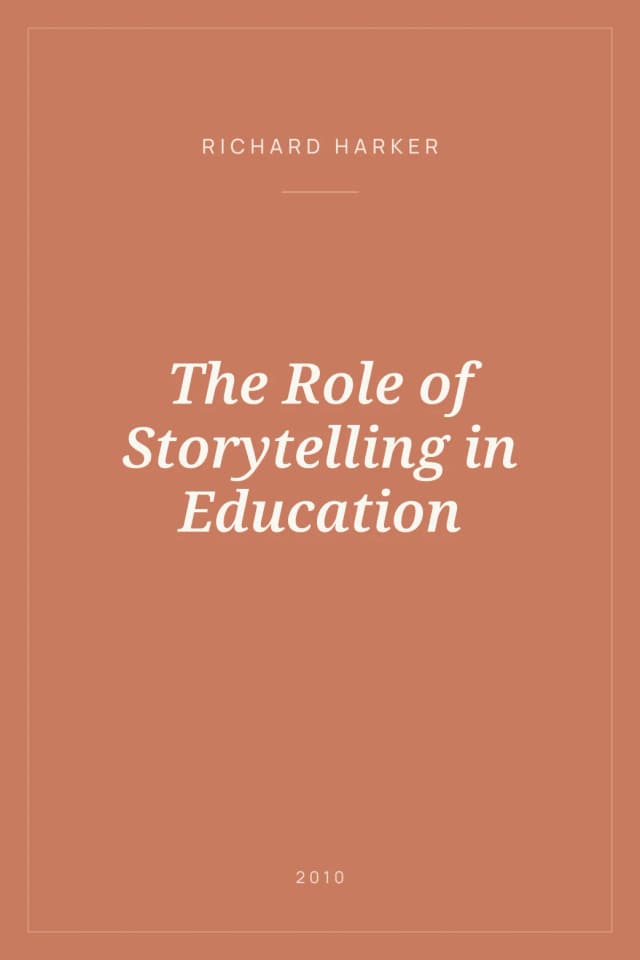 Portada de The Role of Storytelling in Education