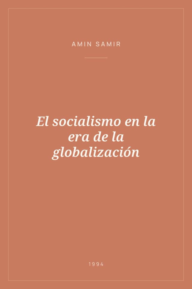 Portada de El socialismo en la era de la globalización