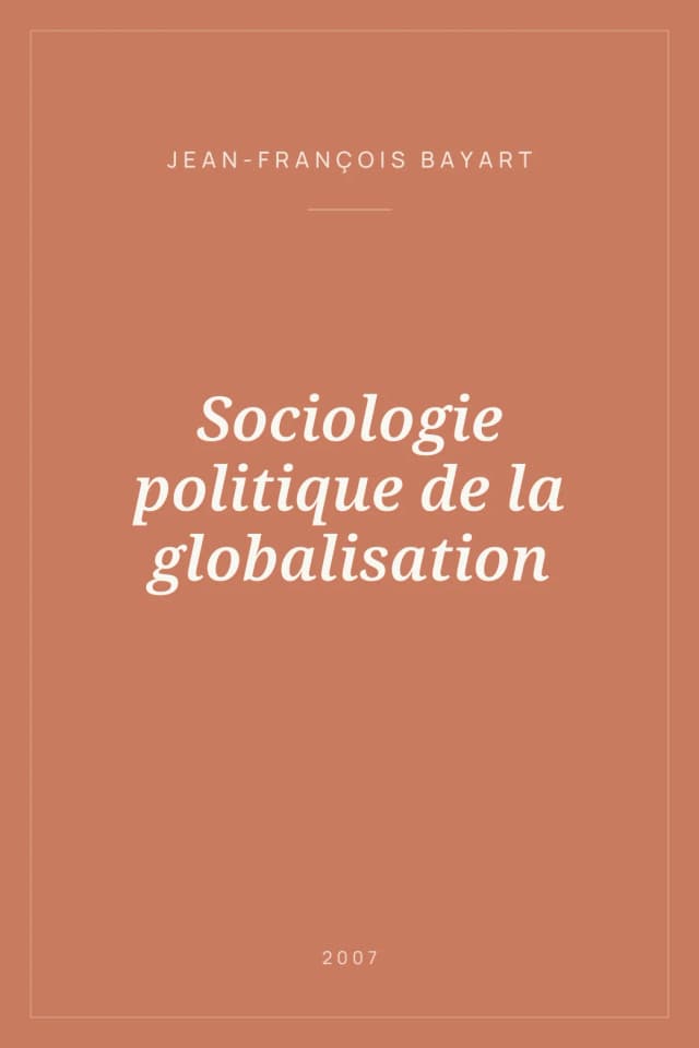 Portada de Sociologie politique de la globalisation