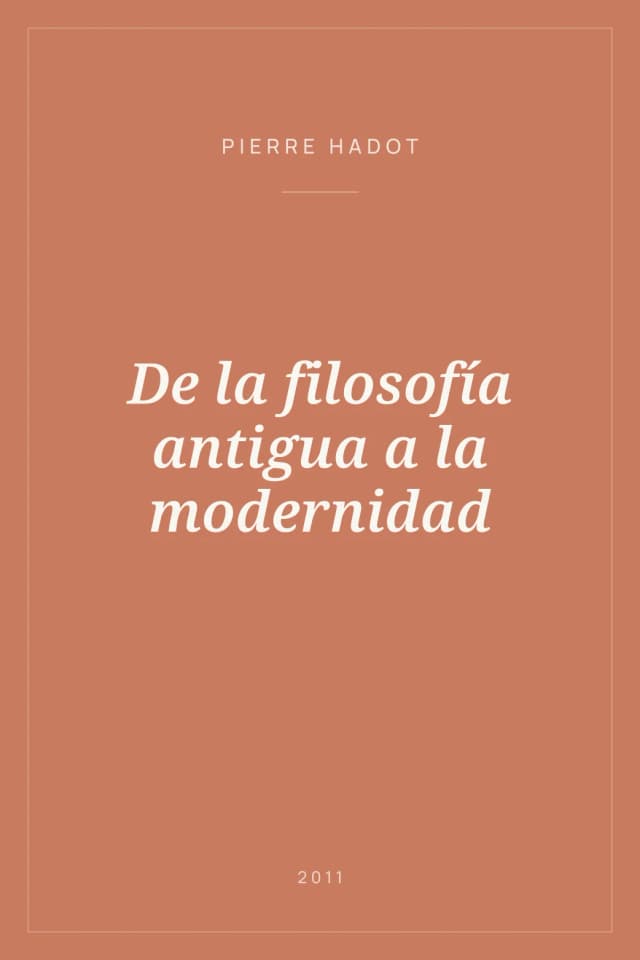 Portada de De la filosofía antigua a la modernidad