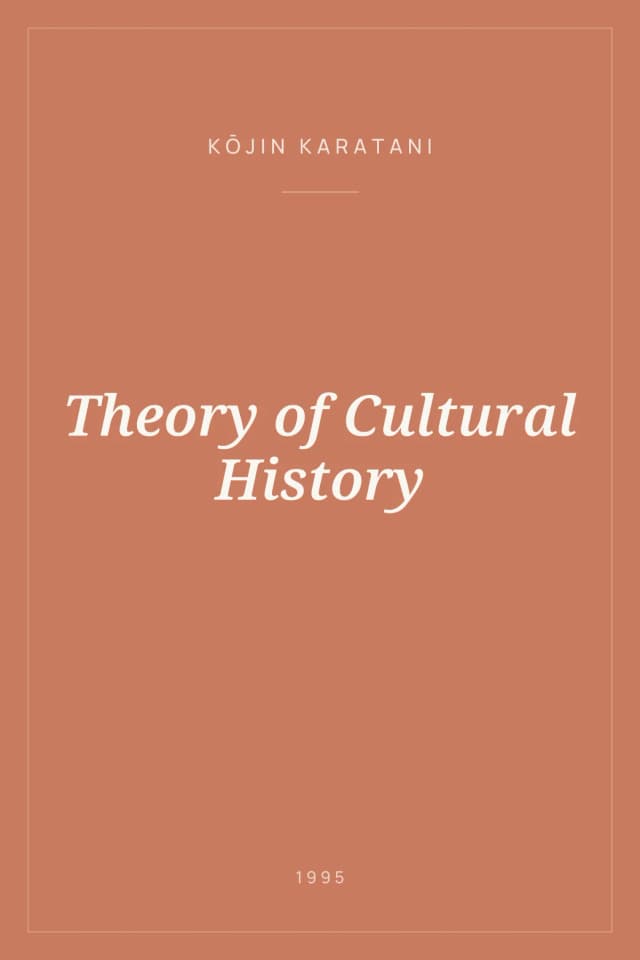 Portada de Theory of Cultural History