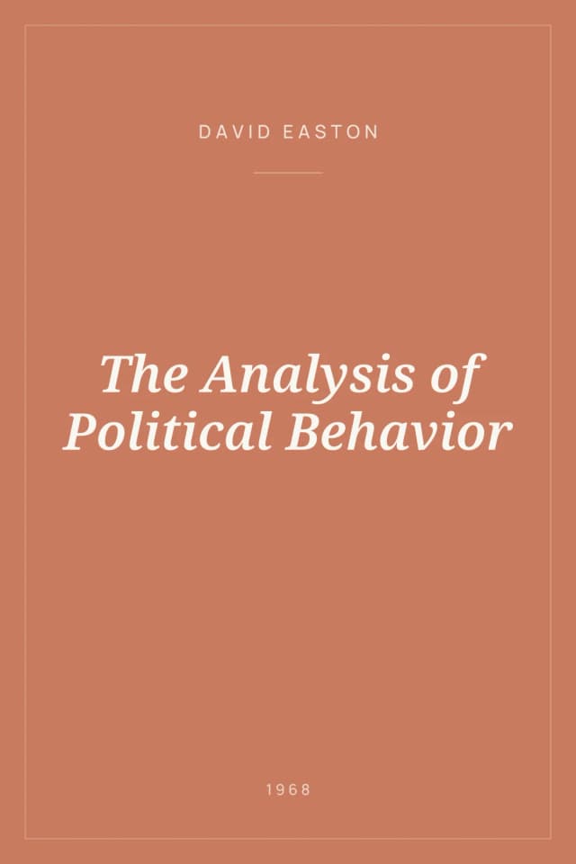 Portada de The Analysis of Political Behavior