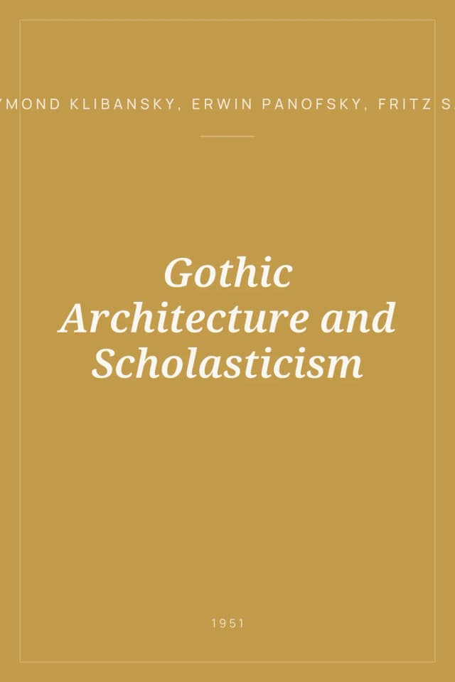 Portada de Gothic Architecture and Scholasticism