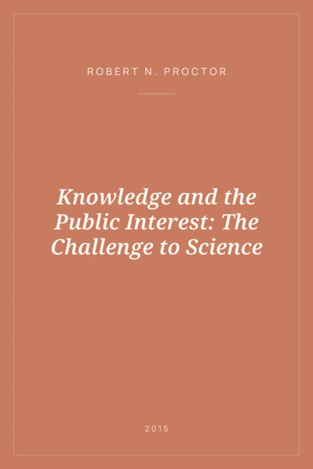 Portada de Knowledge and the Public Interest: The Challenge to Science