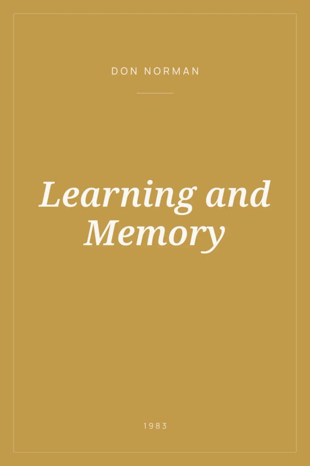 Portada de Learning and Memory