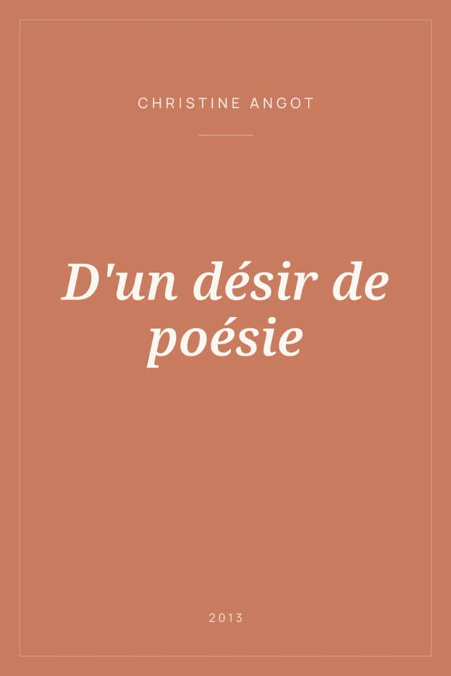 Portada de D'un désir de poésie