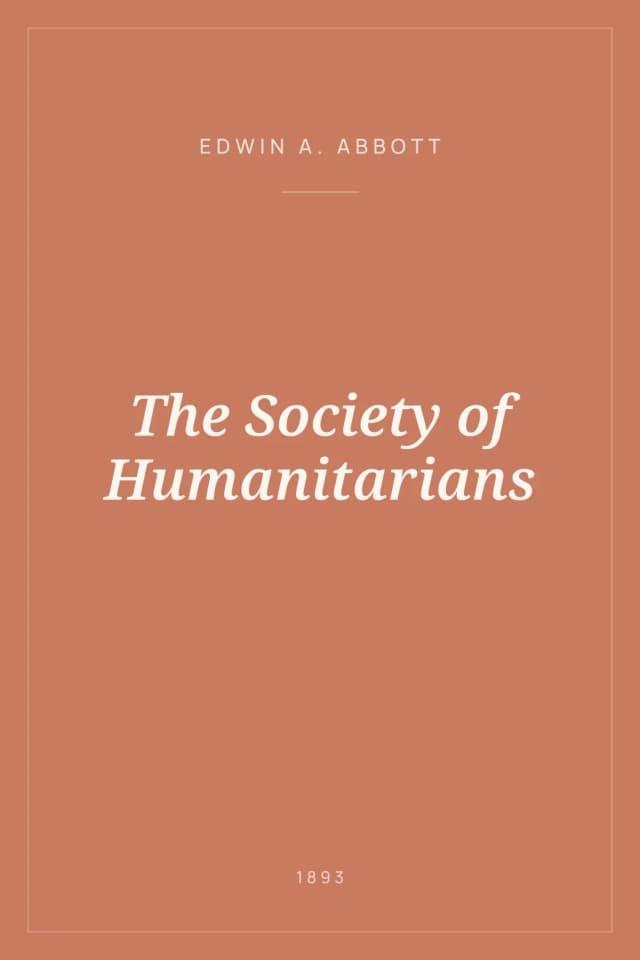 Portada de The Society of Humanitarians