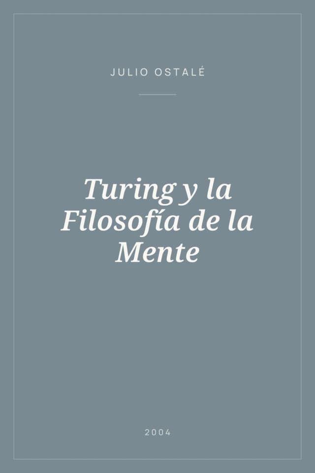 Portada de Turing y la Filosofía de la Mente