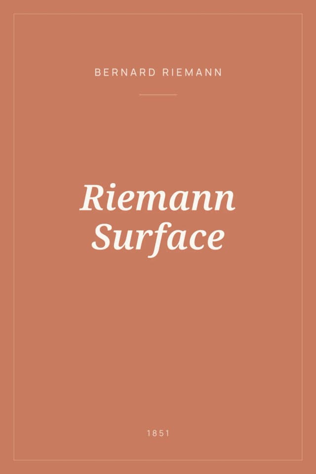 Portada de Riemann Surface