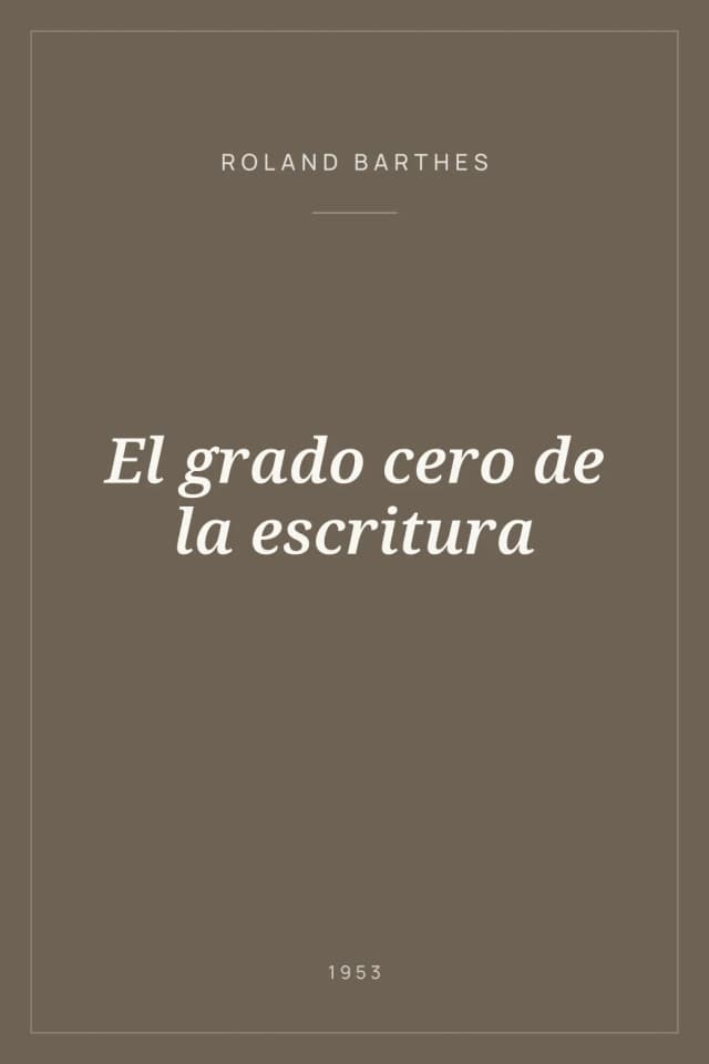 Portada de El grado cero de la escritura