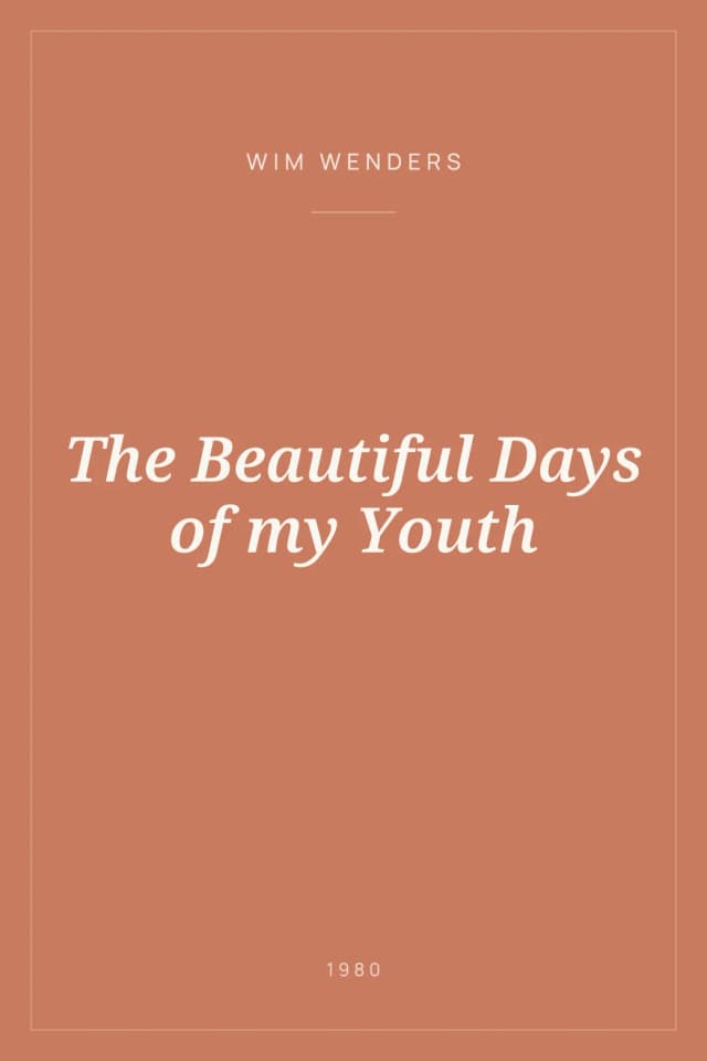 Portada de The Beautiful Days of my Youth