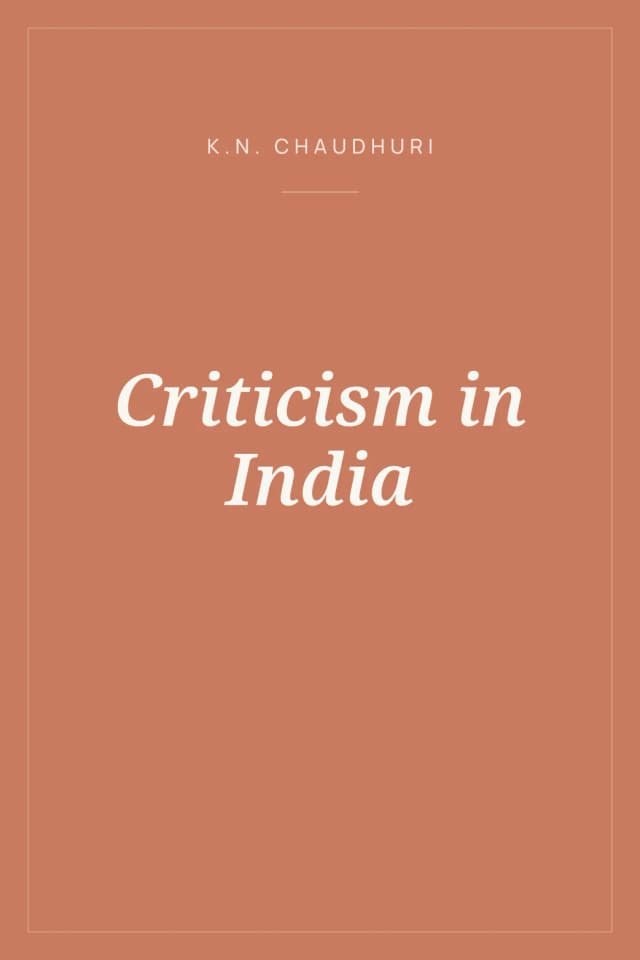 Portada de Criticism in India