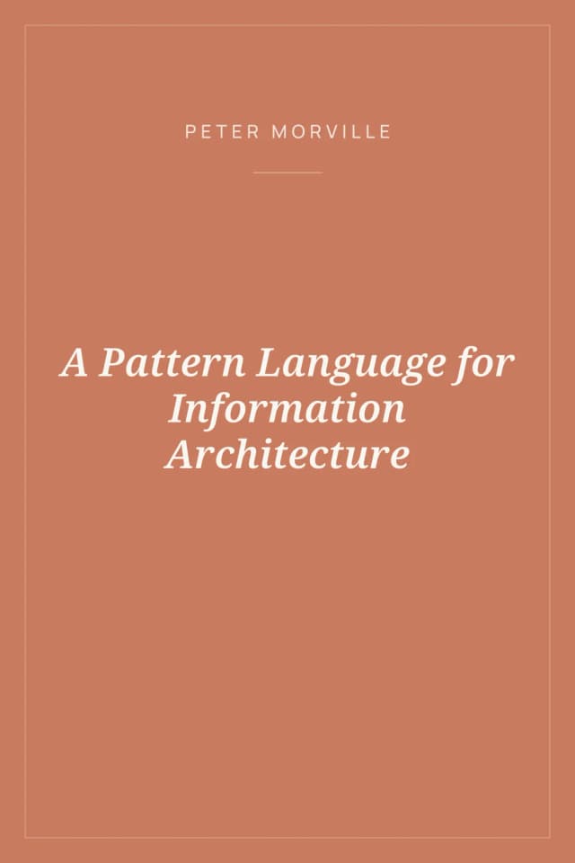 Portada de A Pattern Language for Information Architecture