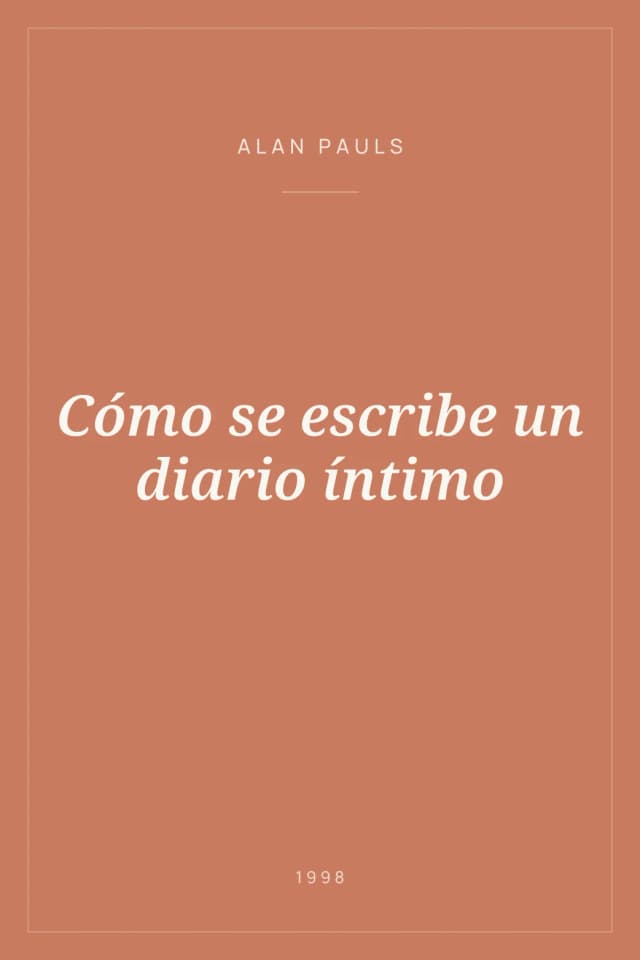 Portada de Cómo se escribe un diario íntimo