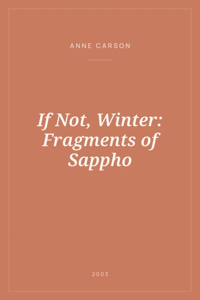 Portada de If Not, Winter: Fragments of Sappho