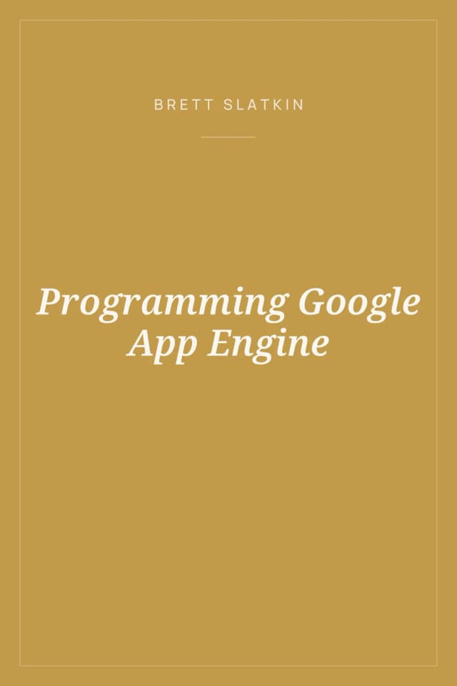 Portada de Programming Google App Engine