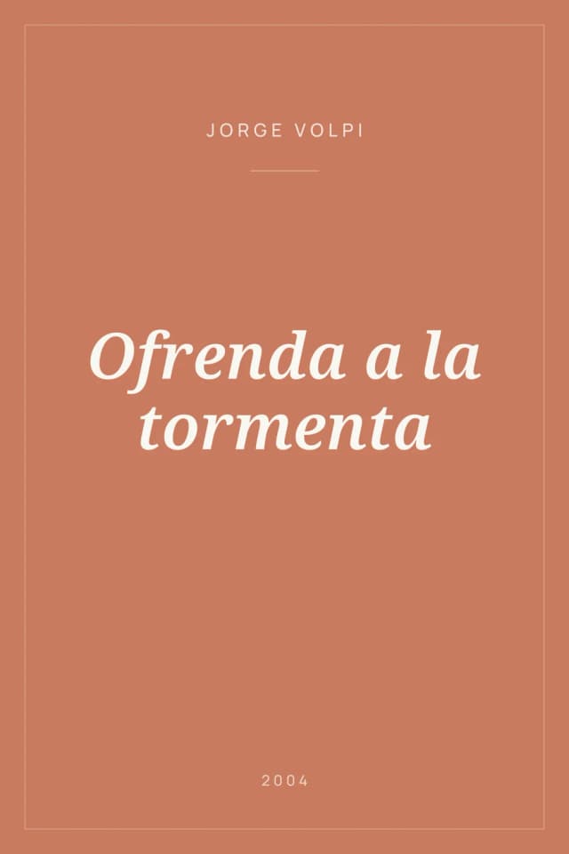 Portada de Ofrenda a la tormenta