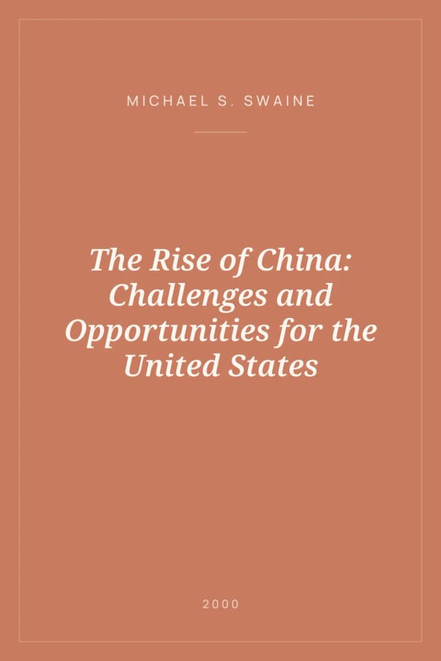 Portada de The Rise of China: Challenges and Opportunities for the United States