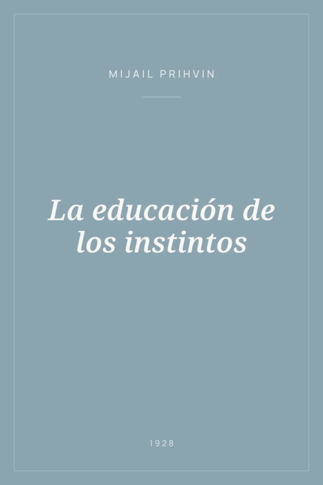 Portada de La educación de los instintos