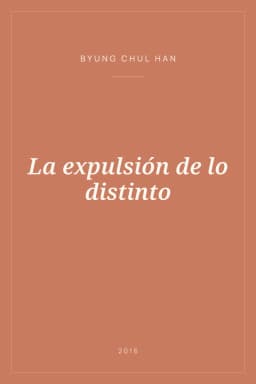 Portada de La expulsión de lo distinto
