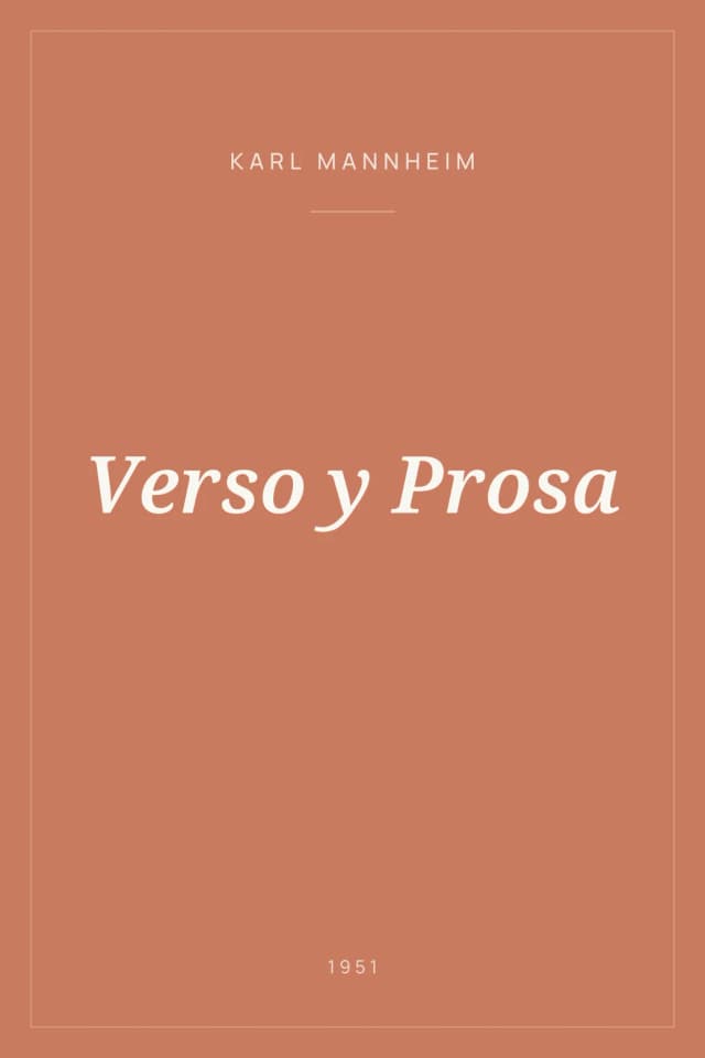Portada de Verso y Prosa