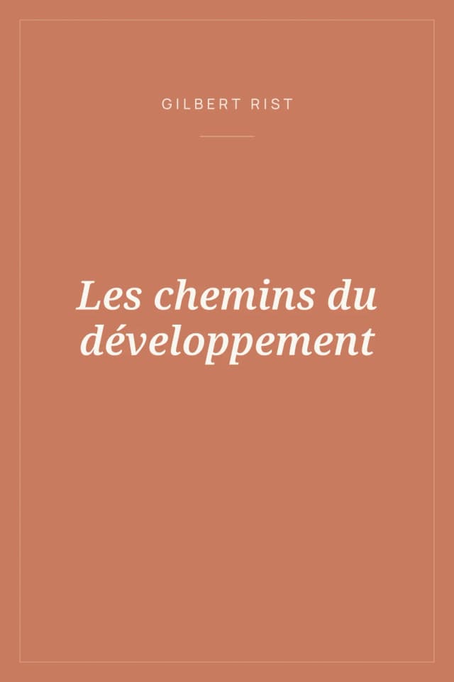 Portada de Les chemins du développement