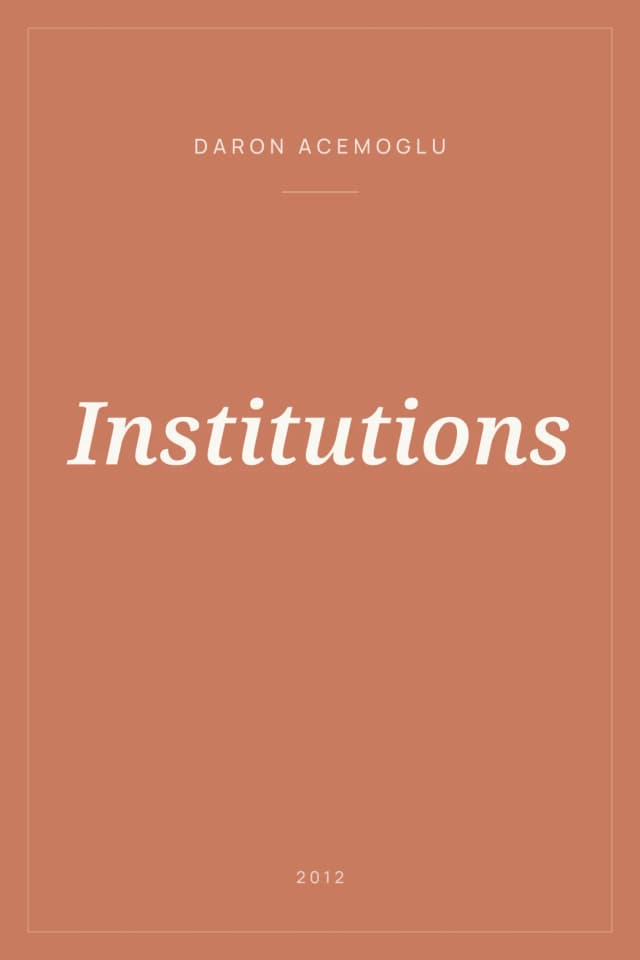 Portada de Institutions