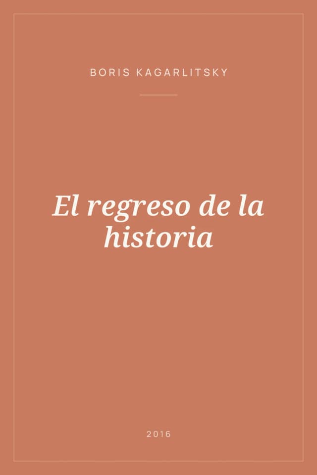 Portada de El regreso de la historia