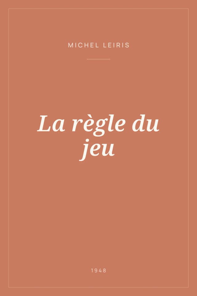 Portada de La règle du jeu