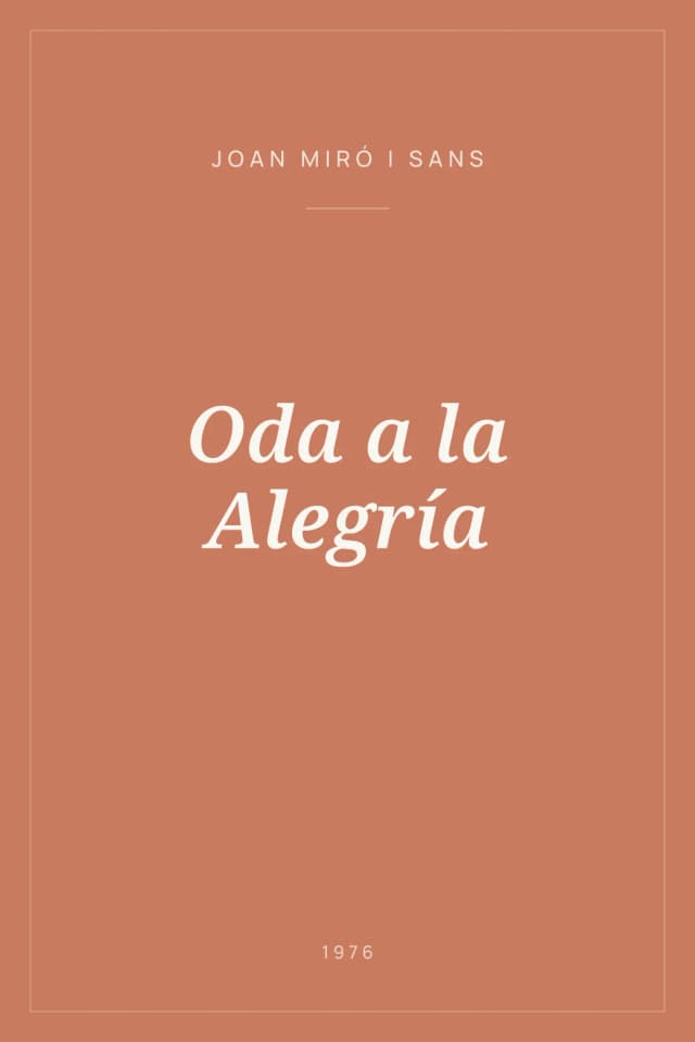 Portada de Oda a la Alegría