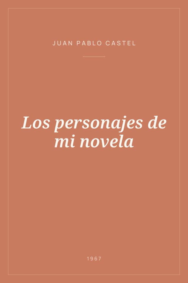Portada de Los personajes de mi novela