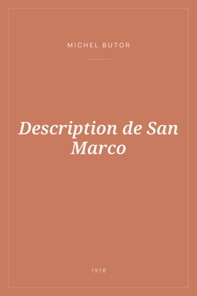 Portada de Description de San Marco