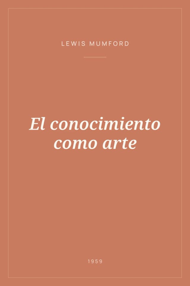 Portada de El conocimiento como arte
