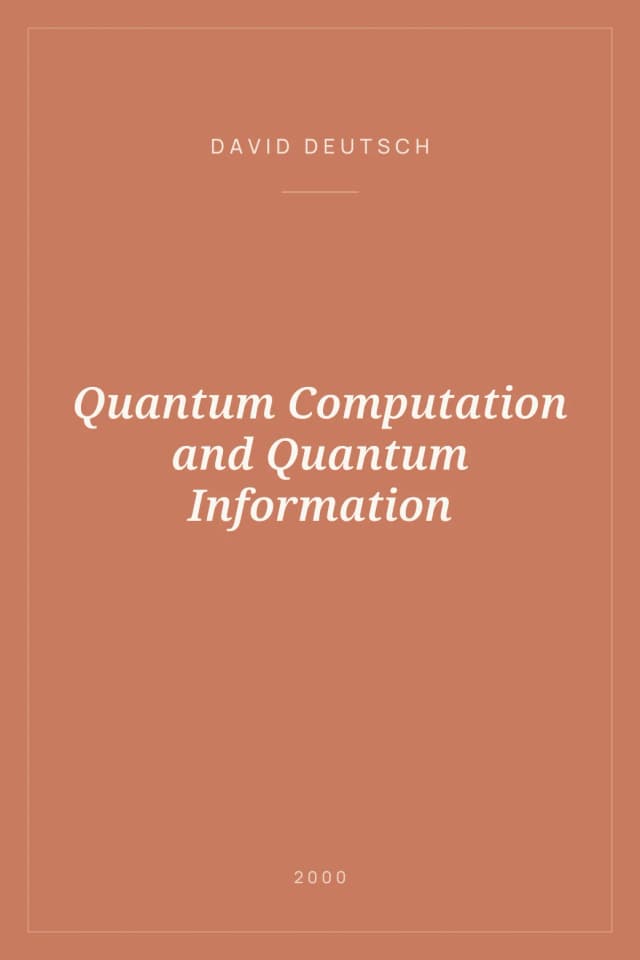 Portada de Quantum Computation and Quantum Information