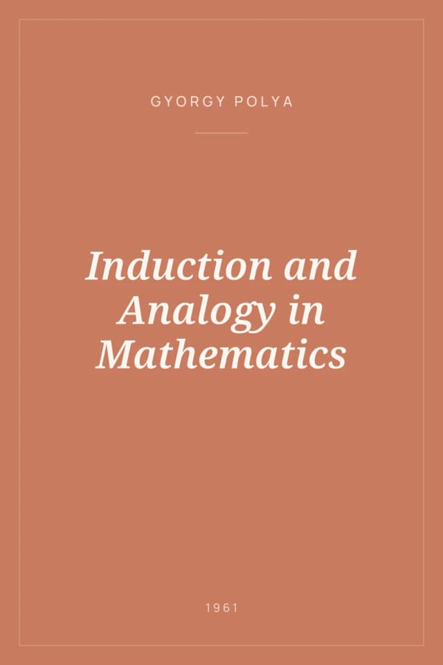 Portada de Induction and Analogy in Mathematics