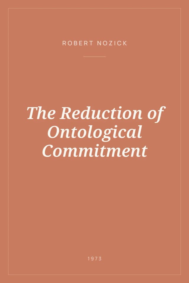 Portada de The Reduction of Ontological Commitment