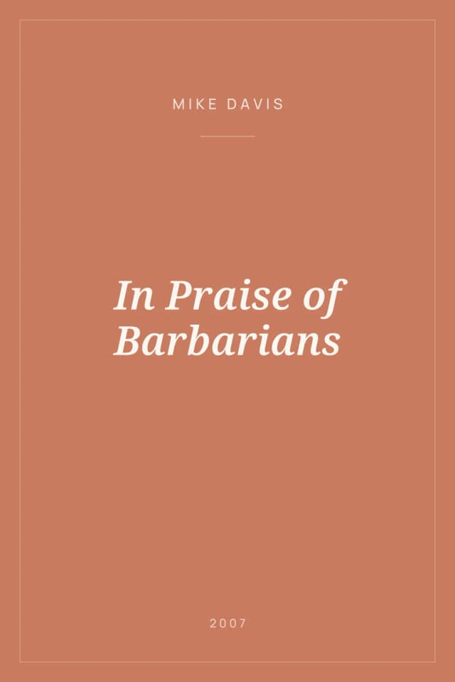 Portada de In Praise of Barbarians