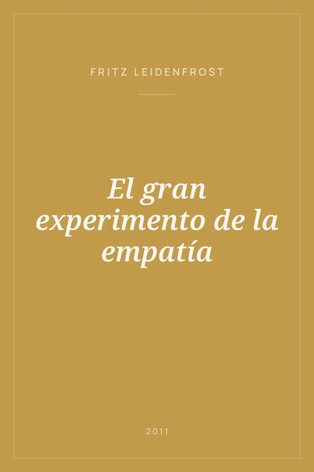Portada de El gran experimento de la empatía