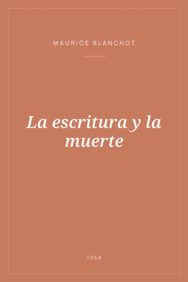 Portada de La escritura y la muerte