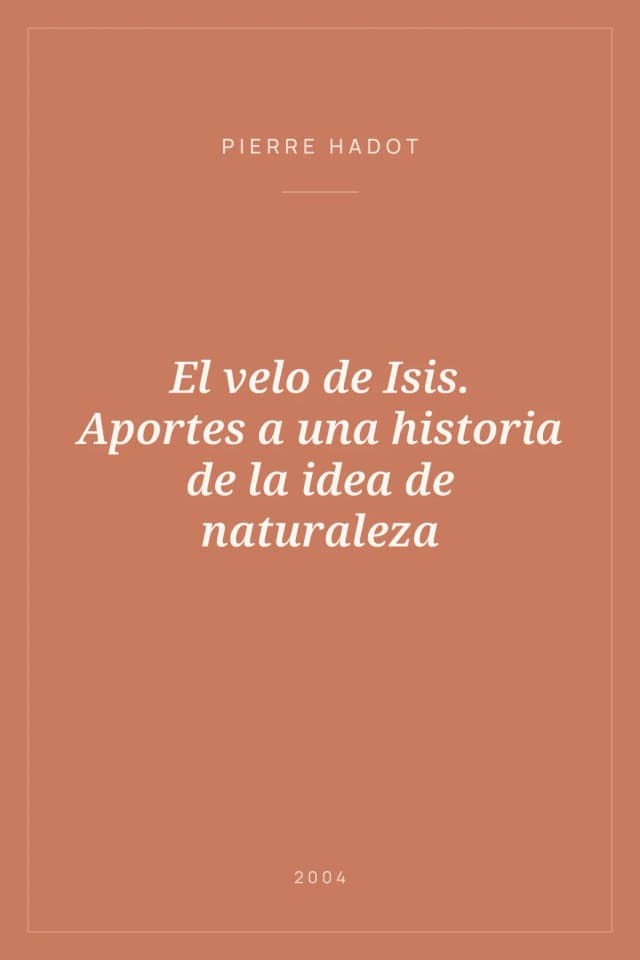 Portada de El velo de Isis. Aportes a una historia de la idea de naturaleza