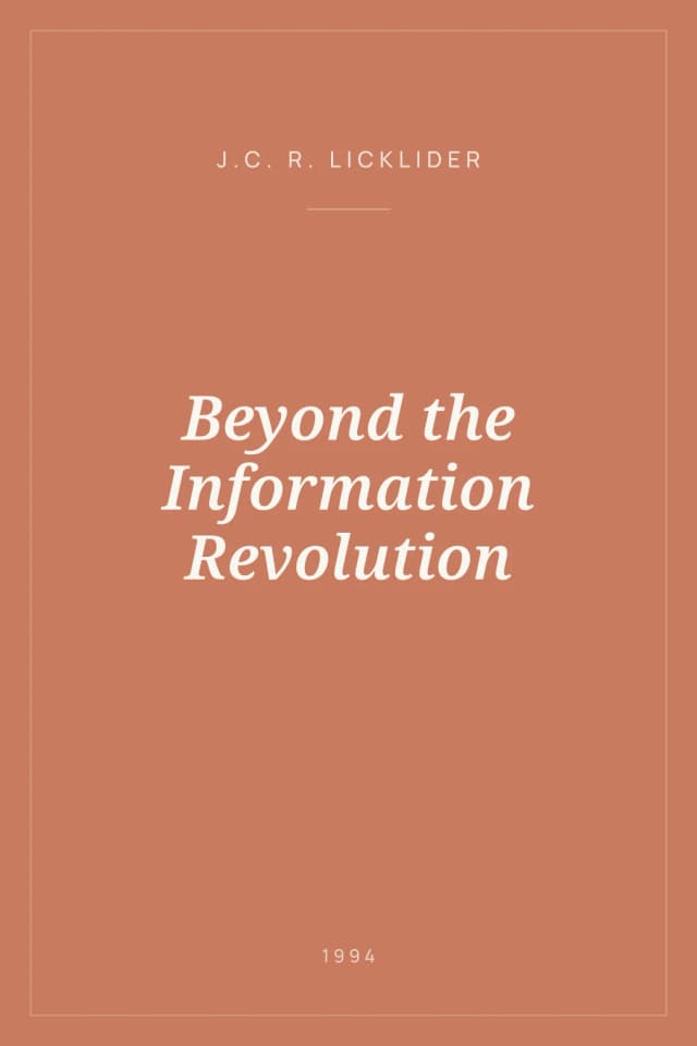 Portada de Beyond the Information Revolution