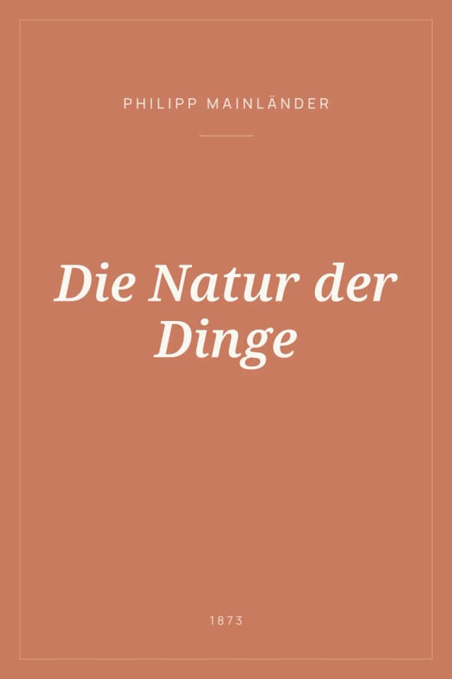 Portada de Die Natur der Dinge