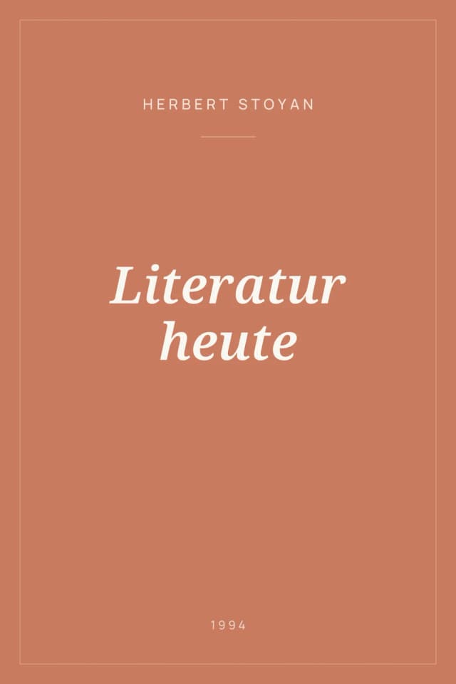 Portada de Literatur heute