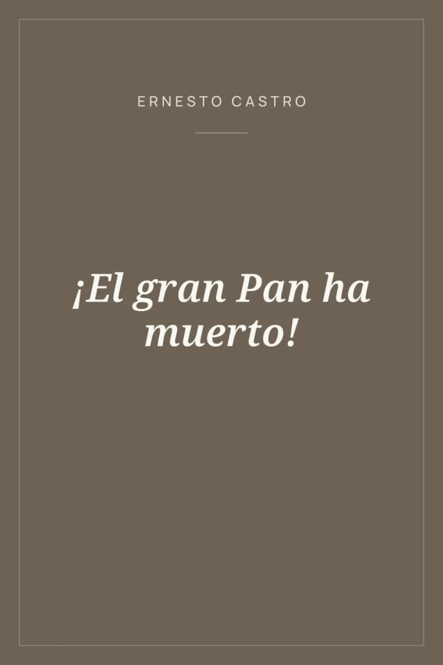 Portada de ¡El gran Pan ha muerto!